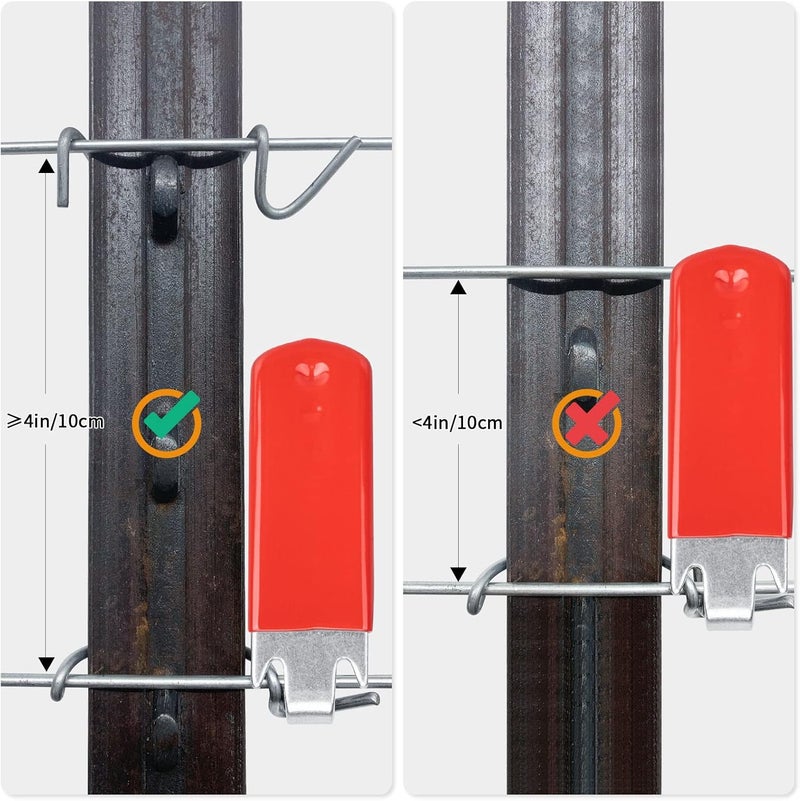 Jikbeed T-Post Clip Tool: Fence Wire Twisting and Fencing Tool with Red Rubber-Coated Handle - Easy to Use and Time-Saving (2 pcs) - Image 3